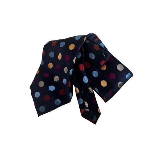 Paul Fredrick Men’s Tie colorful dot 100% silk made in Italy. - Picture 2 of 3